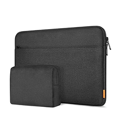Dynotrek Protector 11.6 12.9 inch Tablet Laptop Sleeve Case Cover with Charger Pouch Handbag Compatible for Most Apple Samsung Microsoft HP Asus Lenovo Asus Acer Dell, Charcoal Black