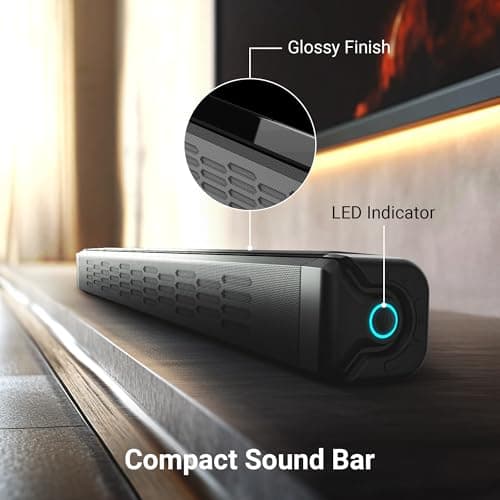 ZEBRONICS 42 Watts Bluetooth Soundbar, 7 Hours Playback, Powerful Dual Drivers, LED Indicator, Built-in Rechargeable Battery, Type C Charging, BTv5.0, mSD, AUX (Juke BAR 1610, Glossy Black) 5