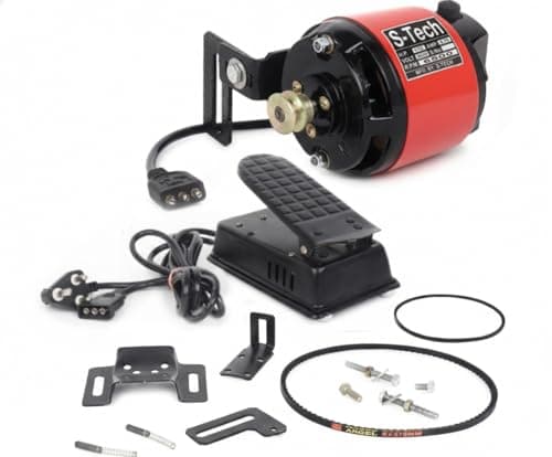 Pro Industial Electric Sewing Machine Motor 1/12 HP | Heavy Controller & Pedal Set | Silai Machine Ki Motor for Domestic Tailoring & Stitching Machine | 100 Stitches (Red) 5
