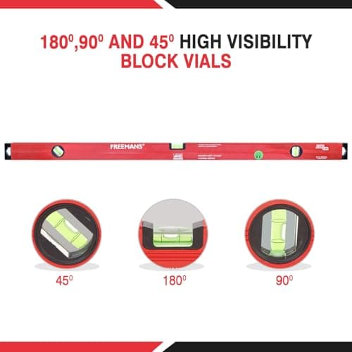 FREEMANS Box Section Aluminum Spirit Level with Magnet 100cm 2