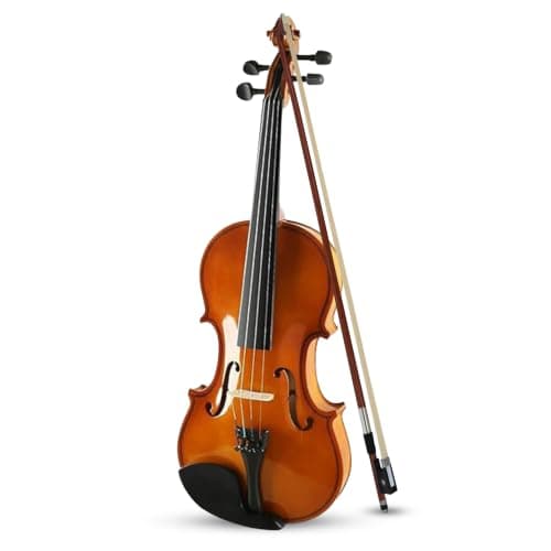 Kadence V001C Vivaldi Violin | 4/4 Full Size with Basswood Body & Brazilwood Bow | Includes Lightweight Hard Case, Bow, Rosin & Learning Course | Brown 2