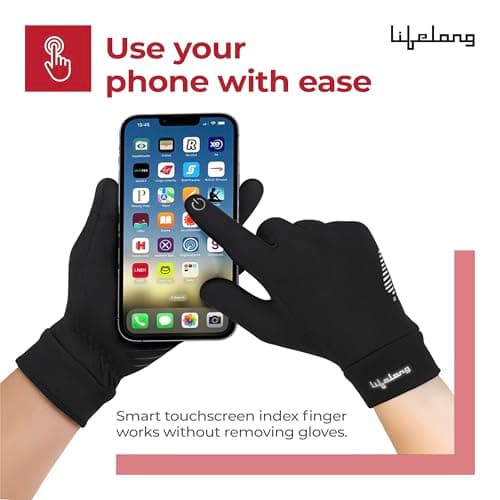 Lifelong Rider Gloves with Touch Screen | Winter Cycling Gloves | Trekking & Ski Gloves | Anti-Slip Design | Riding Gloves for Men & Women | Outdoor Sports Gloves (L, Black) 4