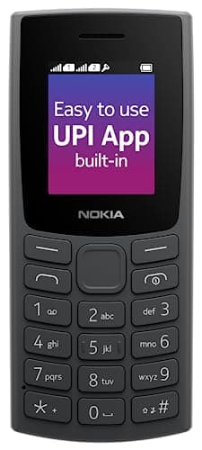 Nokia 106 Single Sim, Keypad Phone with Built-in UPI Payments App, Long-Lasting Battery, Wireless FM Radio & MP3 Player, and MicroSD Card Slot | Charcoal