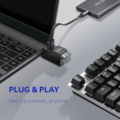 AGARO 3-Port USB Hub, USB 3.0 Data Hub with High-Speed 5Gbps Transfer, Plug & Play, Compact & Lightweight, Ideal for Laptop, PC, Keyboard, Mouse & Pendrive 4