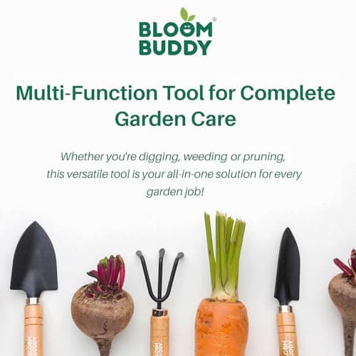 Bloombuddy Mini Gardening Tools Kit (7-inch) – Hand Cultivator, Trowel & Transplanter | Ideal for Home Garden, Bonsai, Succulents & Indoor Plants 3