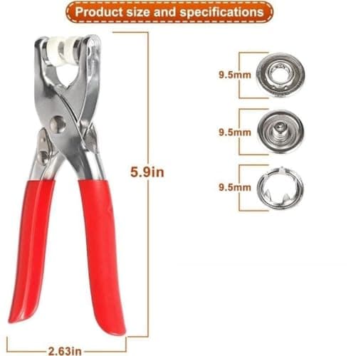 Gadgetglam Premium Snap Buttons Kit – 100 Sets 9.5mm Metal Fasteners in 10 Colors with Hand Pliers Tool, Five-Claw Copper Buckles for Sewing, DIY Crafts, Baby Clothes, Hats, Bibs & Rompers (Silver) 3