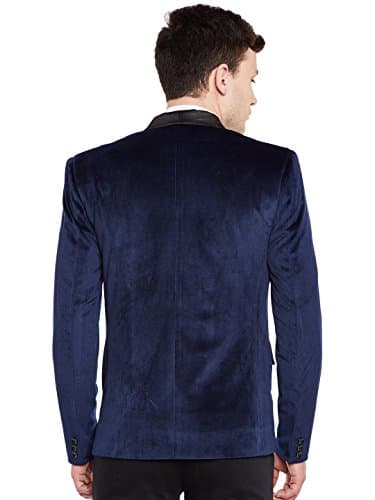 Wintage Men's Regular Fit Tuxedo Formal Blazer (Tuxvelvet201Color6S40_Navy Blue_40) 3