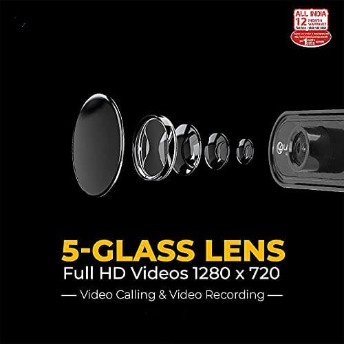 CARE CASE® 720P HD Webcam for PC Desktop & Laptop with Built-in Noise Isolating Microphone & Wide Angle Lens & Large Sensor for Superior Low Light 5