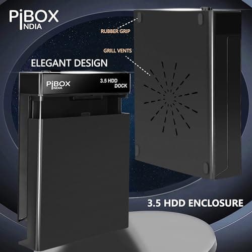 Hard Drive Enclosure, PiBOX India USB 3.0 External Hard Drive Docking Station for 3.5/2.5 Inch SATA Hard Drives/SSD with 16 TB+, Tool-Free HDD Enclosure with 12V/2A Power Supply UASP Acceleration 4