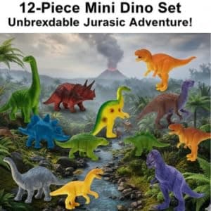 12-Pcs Realistic Dinosaur & Dragon Toy Set for Kids 2+ Years | Small-Size Roaring Dino Figures | Safari Action Animal Figurines | Educational Pretend Play | Birthday & Return Gifts for Boys & Girls 2