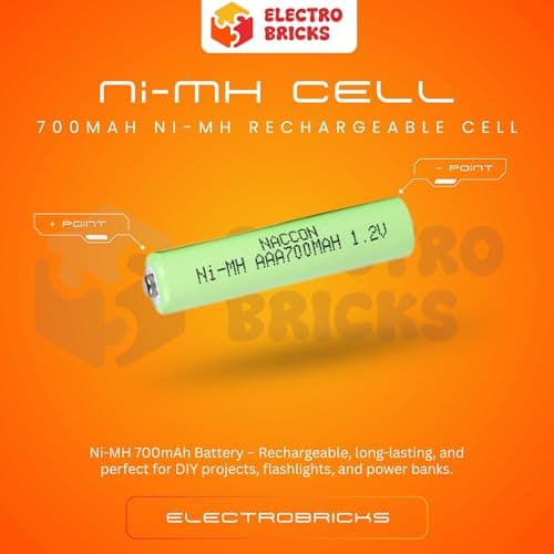 Electrobricks Ni MH AAA 1.2V 700mAh Rechargeable Cell (2) 2