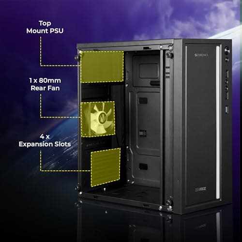 Zebronics Gaming Chassis, Micro ATX/Mini ITX, 80mm Rear Inner Glow Multicolor Fan, USB 3.0, 2X USB Ports, Acrylic Side Panel, Front Panel Multicolor Light Strip, Top-Mounted PSU (Froz) 4