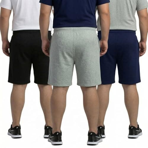 Khakey Mens Cotton Knee Length Multi Color Plus Size Short Pack of 3 2