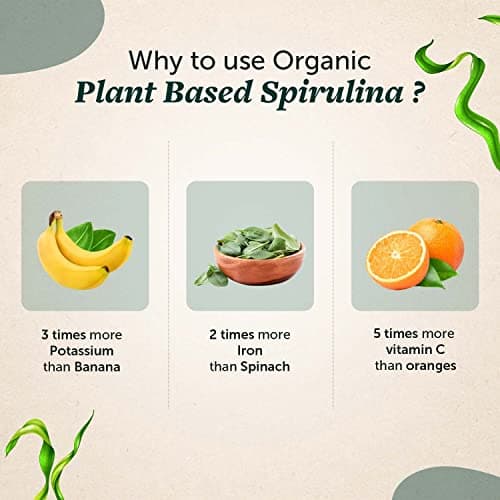 Neuherbs Spirulina 1000mg Per Serving - 120 Tablets | Boost Energy, Immunity & Metabolism | Supports Weight Management | 100% Pure & Natural 3