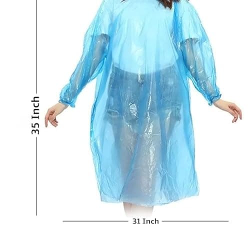 SMARAN Poncho Raincoat with Hood Water Resistant Rain Protection Rainsuit Reusable Raingear for Outdoor Traveling (Random Color, Pack of 4) 4