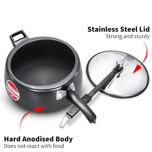 Hawkins 6.5 Litre Contura Black XT Pressure Cooker, Hard Anodised Inner Lid Cooker, Induction Cooker, Black (CXT65) 3