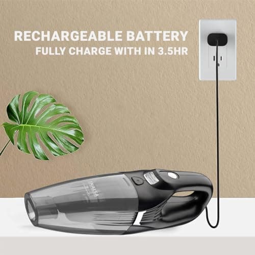 Inalsa Car Vacuum Cleaner Wireless,Car Cleaning Accessories,Strong 5.5KPA Suction Power,HEPA Filtration,USB Rechargeable,2-in-1 Wet & Dry Cordless Portable Vacuum Cleaner(Free Carry Bag) Carworx CL 2