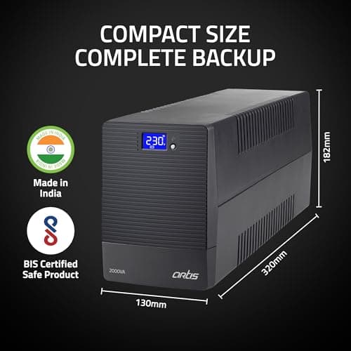 Artis Powersafe 2000VA LCD Line Interactive UPS for Personal/Gaming Computers, Desktop PCs, Laptops, Routers, Networking Devices and Gaming Consoles 5