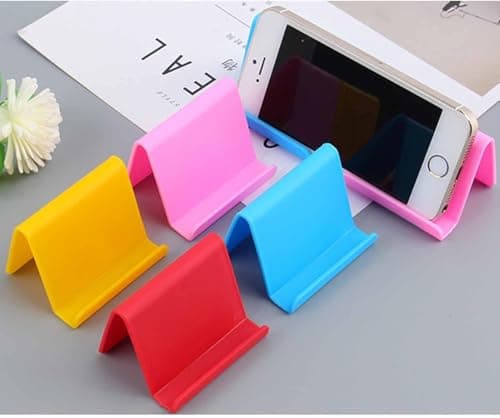 Shivstor 1 Pcs Universal Mobile Stand Foldable Adjustable Phone Holder for Smartphone iPhone iPad Tablet Desktop Stand for Table Office Study Kitchen Travel Durable Plastic Mobile Stand (1 Piece) 3