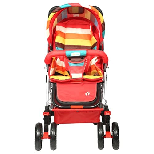 1st Step Yoyo Baby Stroller with 5 Point Safety Harness and Reversible Handlebar Stroller for Baby|360° Swivel Wheel|Large Storage Basket|Kids|Infants|New Born of 0 to 3 Years|Capacity 15kg (Rainbow) 5