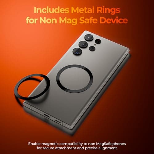 Zebronics Magnetic Mobile & Tablet Holder, 360° Rotation, Multi-Angle Adjustment, Height Adjustable, MagSafe Compatible with Metal Ring, N52 Magnet (MS500) 3
