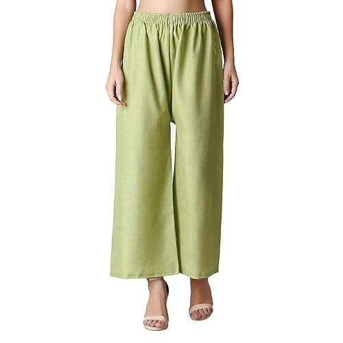 Lovely India Fashion Palazzo Reoan for Womans and Girls Dark Lime XL