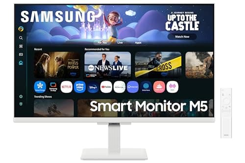 Samsung 27" M5 Smart Monitor with Smart TV Experience|FHD 1920 x 1080|Screen Mirroring|IPS Panel TV Plus|Speakers|Adaptive Sound|Wi-Fi|HDMI|Bluetooth|LS27FM501EWXXL|White