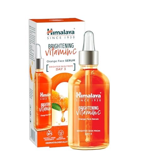 Himalaya Brightening Vitamin C Orange Face Serum, 30 mL | With Vitamin C, Niacinamide & Hyaluronic Acid | Brighter Skin from Day 3 | Dermatologically Tested
