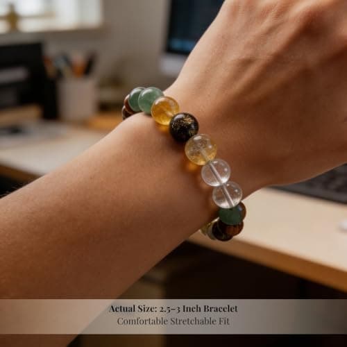 Plus Value Dhan Yog Bracelet Wealth Abundance Crystal Bracelet Money Magnet Stone for Reiki Healing, Vastu, Feng Shui, Numerology for Men and Women (Beads Size 8mm, Certified) 5