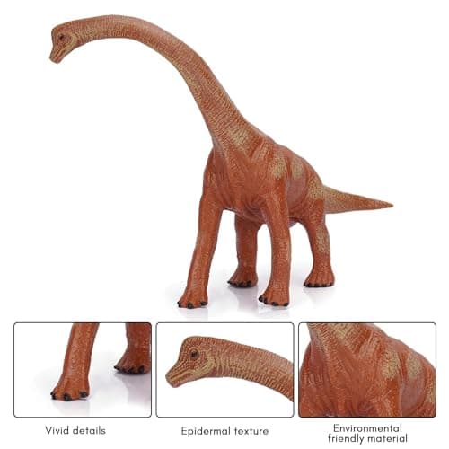 FUNFOB Brachiosaurus Dinosaur Toy Figure Width -28cm | Dinosaur Action Figure Educational Wild Animal Toys for Boys & Girls | Brachiosaurus Long Neck Big Size 4