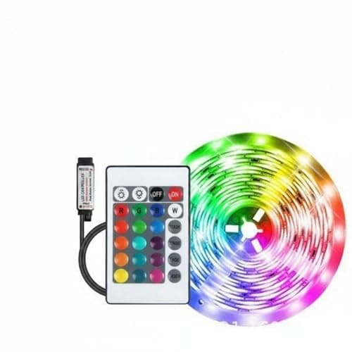 Ojiva RGB LED Strip Light Kit Dimmable Color Changing Light Strip Music Sync Controller Control LED Lights for Bedroom, Living Room, TV Backlighting, Kitchen, 1M, 24-Key Ir 12LED