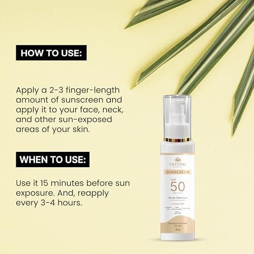 LIFELING BEAUTY Sunscreen SPF 50 PA++++, Broad Spectrum UVA/UVB Protection, No White Cast, Matte Finish, Lightweight Gel, for All Skin Types (50GM) 3