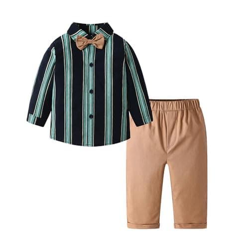 Hopscotch Boys Full Sleeves Black 2-Pc Striped Textured Formal Set for Age (3-6 Months)