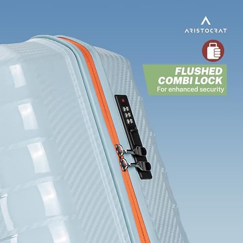 Aristocrat Altitude 8 Wheel Medium Size (Check-In)Hard Case Trolley Bag |Combination Lock |Tough And Durable Polypropylene Luggage |3 Year International Warranty| 68 CM Suitcase for Travel| Surf Spray 4