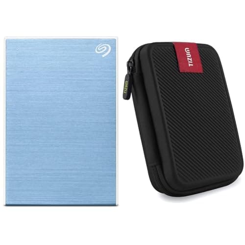 Seagate One Touch 2TB External HDD with Password Protection Light Blue, for Windows and Mac, with 3