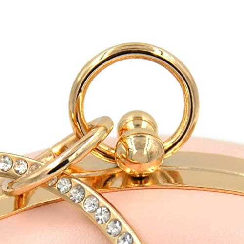 INOVERA (LABEL) Women's Floral Evening Clutch Ladies Party Wedding Round Purse Bag, Rose Gold 5