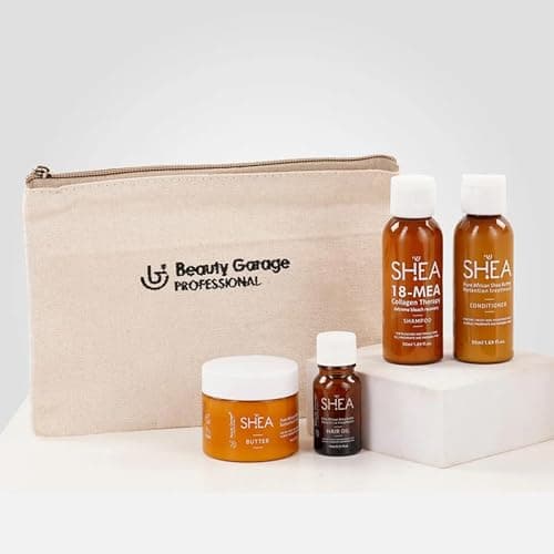 Beauty Garage Shea Retention Treatment Hair Care Kit | Includes Shampoo, Conditioner, Hair Oil & Shea Butter – Compact Daily Hair Care for Softness & Manageability 2