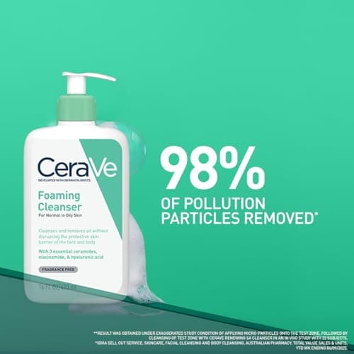 CeraVe Foaming Cleanser For Normal To Oily Skin (473ml) - Dermatologist-Developed Facewash | Non-Comedogenic And Fragrance-Free Cleansers For Acne-Prone Skin 5