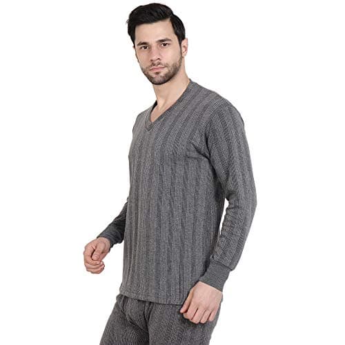 Men Thermal top |Men's Cotton Thermal Top (Vest V Neck) Grey 2