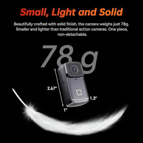 SJCAM C200Pro Mini Pocket Action Camera 4K30fps Optical 20MP | 1.33" HD Touch Screen | 40M Waterproof | 135° FOV, WiFi 5GHz | 6-Axis Gyro Stabilization, 1200mAh Battery, Fast C-Type Charge | Black 2