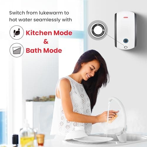 Racold Altroi+ 3L 3KW Vertical Instant Water Heater (Geyser) White with Free Standard Installation & Pipes Smart LED Ring Free Electric Plug Convenient for Kitchen & bathroom, Wall Mounting 2