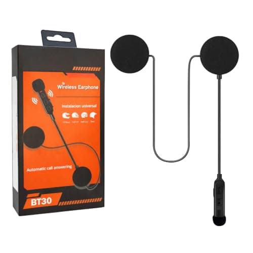 0TO6 Wireless Helmet Bluetooth Headset with Microphone, Hands-Free Calling, Music Control, Long Battery Life, Universal Fit for All Helmets (10–15m Range, Black) with C-Type Charging