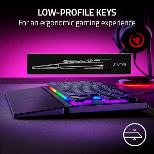 Razer Ornata V3 Tenkeyless - Low Profile Gaming Mechanical Membrane Wired Keyboard-Black-RZ03-04880100-R3M1 2