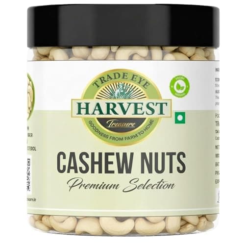 Harvest Treasure Premium Cashew Nuts 250g | W320 Whole Kaju | Crunchy & Creamy Taste | Fresh Quality Dry Fruits for Snacking & Cooking