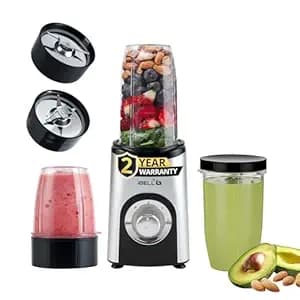 iBELL 600W Nutri Blender – 24,000 RPM High-Speed Mixer Grinder & Juicer with 3 Multipurpose Jars, 3 Smart Modes & Stainless Steel Blades (Silver)
