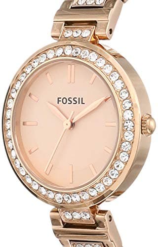 Fossil Stainless Steel Women Karli Rose Gold Dial Analog Watch Bq3181, Rose Gold Band 3