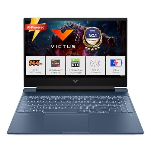 HP Victus, AMD Ryzen 7 7445HS, 6GB RTX 4050, 16GB DDR5(Upgradeable) 512GB SSD, 144Hz, IPS, 300nits, FHD, 15.6''/39.6cm, Win11, M365* Office24, Blue, 2.29kg, fb3130AX, Backlit, DTS Audio, Gaming Laptop