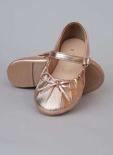 Kidsville Lightweight & Comfortable Ballet Flat Casual Girls Ballerina Slip-On Belly Shoes Footwear for Kids Rose Gold 5