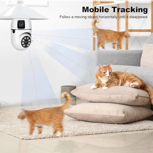 Maizic Smarthome Supercam 5MP UHD Wi-Fi Outdoor CCTV Camera for Home with Color Night Vision, Motion Tracking, Two Way Talk and Multi Users View, 2 Years Warranty (S-WiFi Dual Lens Bulb Camera) 4