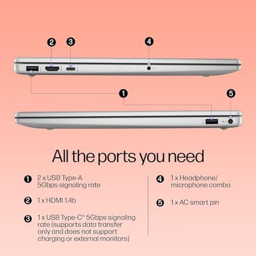 HP 15 (2026), AMD Athlon Dual Core 7120U - (8 GB DDR5/512 GB SSD/AMD Radeon 610M Graphics/Windows 11 Pro) Thin and Light Business Laptop/15.6" HD Display/Turbo Silver/Copilot Key/1.5kg/MS Office 5